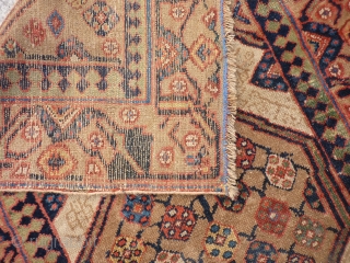 Earliest dated Sarab runner we have seen (A.H 1234=1818). Camel wool, end border missing, one area with no pile but structurally intact (see photos), no holes. The rest of the carpet has  ...