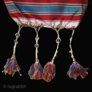 Tunisian silk sash cod. 0547. Early 20th. century. Mahdia area. Dimension cm. 40 x 320 (16" x 126"). Perfect condition.             