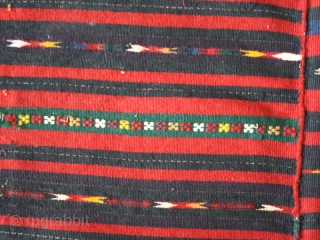 Woman’s apron fragment cod. 0597. Wool and cotton. Bulgaria. 1st. half 20th. century. Good condition. Cm. 52 x 116 (20 x 46 inches).          