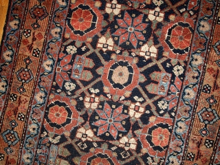 #1B438  Hand made antique Persian Hamadan runner 3' x 13' ( 91cm x 396cm ) C.1900                