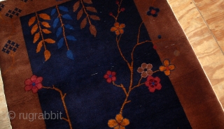 #1B553  Hand made antique Art Deco Chinese rug 3.1' X 5.9' ( 94cm x 180cm ) C.1920               