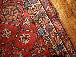 Handmade antique Persian Kurdish runner 3.2' x 12.2' ( 97cm x 371cm ) 1900 - 1B444                 