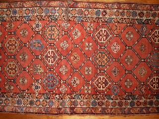 Handmade antique Persian Kurdish runner 3.2' x 12.2' ( 97cm x 371cm ) 1900 - 1B444                 