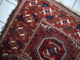 Handmade antique Afghan Baluch rug 3.3' x 5.6' ( 100cm x 170cm ) 1900s - 1C357                 