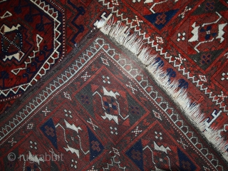 Handmade antique Afghan Baluch rug 3.3' x 5.6' ( 100cm x 170cm ) 1900s - 1C357                 