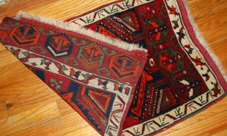 Handmade antique collectible Turkish Yastik rug 2' x 3,6' (61cm x 110cm) 1890s - 1B487                  