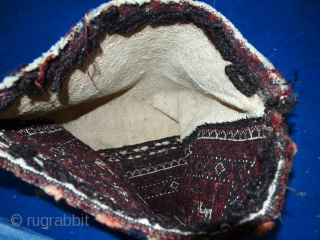 Handmade antique Afghan Baluch bag 1.4' x 1.5' ( 44cm x 45cm ) 1900s - 1C384                 