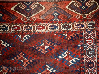 #1C310  Handmade antique Turkoman Yomud rug 6.4' x 10.9' ( 195cm x 333cm ) 1880.C
                 