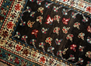 Handmade antique Caucasian Gendje rug 1.9' x 3.3' (58cm x 100cm) 1880s - 1B518                   