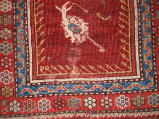 #1B171 Turkish Prayer "Melas" rug 3.10' x 5.5' 1860, in original good condition: has some old restoration                