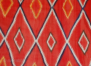 Handmade antique collectible Native American Navajo blanket 4.7' x 7.7' (143cm x 234cm) 1870s - 1B557                 