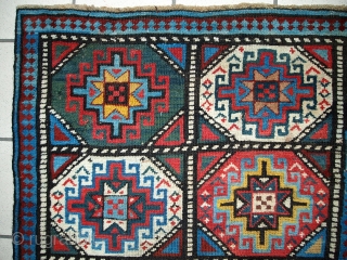 #1B501  Handmade antique Caucasian Kazak runner 2.2' x 7.6' ( 69cm x 234cm ) 1920.C                 