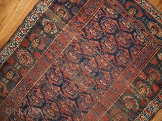 #1B431  Hand made antique Persian Kurdish runner 3.3' x 11.7' ( 100cm x 356cm ) C.1900                