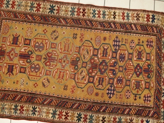 #1B446  Hand made antique Caucasian Kuba rug 3' x 4.6' ( 93cm x 142cm ) 1870

                