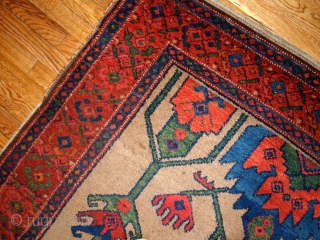 #1B422  Handmade antique Persian Kurdish rug 4' x 6' ( 122cm x 183cm ) 1900.C
                 