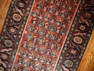 #1B435  Hand made antique Persian Bakshaish runner 3.2' x 10.4' ( 97cm x 317cm ) C.1880                