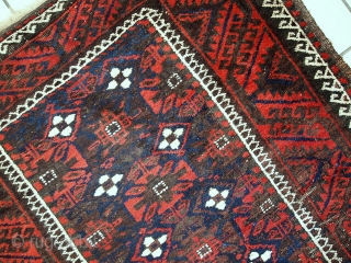 #1C489  Handmade antique Afghan Baluch rug 3.2' x 6' (100cm x 184cm) 1920.C
                   
