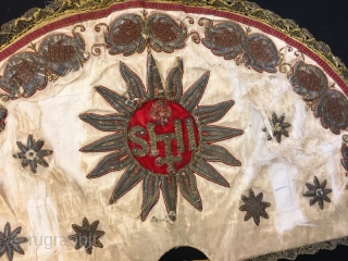 Early ottoman silver embroidery sirma tapestri catholic europeen starboard 65 x 36 cm                    