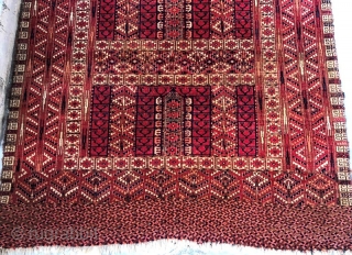 Antique Tekke Turkmen Ensi rug all good colors 

 130x118 cm                      