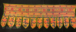 Antique Tacikistan silk embroideri wall hanging decor in good condition 145x48 cm                     