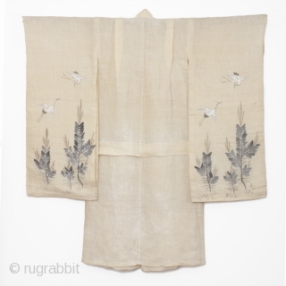 This is a beautiful girl's hemp kimono with hand painted motifs of ...