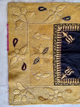 Velvet fabric of kala batu work from Bhopal Madhya Pradesh India used as bichyat (floor mat) used by the royal family’s .the size of this floor mat is the 106 cm X  ...