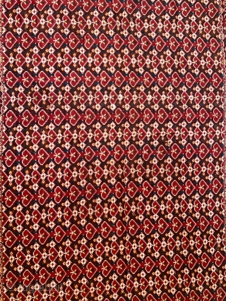 Patola Gaji Silk Double Ikat From Patan Gujarat India 1900 C.This Patola Uses one of the most Rarely found designs called pan bhat which is originally the pipal leaf and has borders  ...