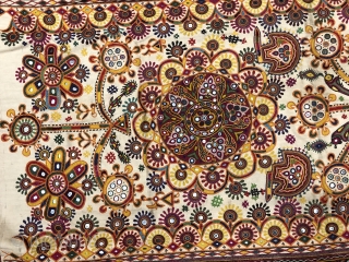 Kutchi dharinya wall hanging from the Rabari tribe of Kutch Gujrat India completely Hand embroidered the size of the hanging is 168  X 108 cms.       