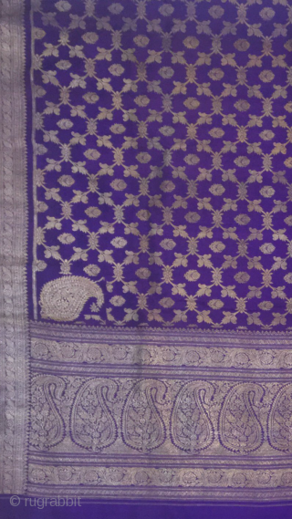 Old vintage real Zari Pitambari sari made in Benaras city of Uttar Pradesh India for the royal families of india             