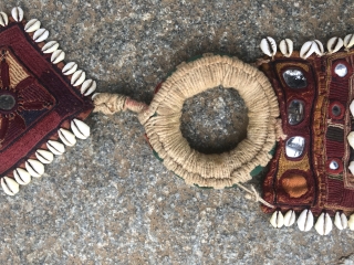 Banjara gala of head pot holder decoration  from Bellary district of Karnataka India 1900 c..the size of gala is 10 inches X 7 inches and the small part is 4 inches  ...