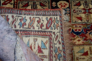 A Northwest bagafce that has very unique four quadrant design and in great condition. It has retained its full pile and its original finish at the top and kilim finish at the  ...