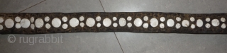 this is a rare old leather belt with conch inlay made by the lisu people of southwest china near the myangmar border and was worn by some men of this group. the  ...
