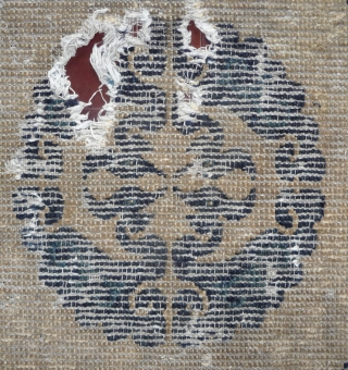 an  exceptional early east tarim basin rug.
this kind of central medallion  composed of  4 animals is well documented 
by early artefacts (mostly silver and silk) of the liao culture.  ...