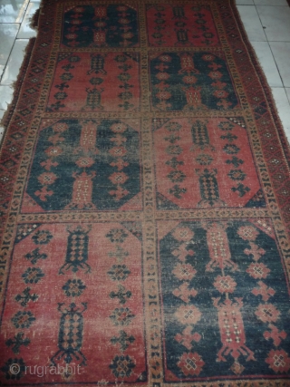 central asian khirgiz main carpet, single wefted, 19th century. unwashed.                       