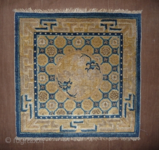 a beautifull early ningxia mat. nice wool and colors. china, mid 18th century. 55x 65cm                  