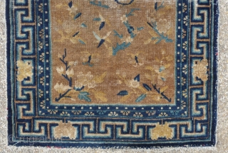 very finely knotted 18th c. ningxia small rug. china, 98x 58cm                      