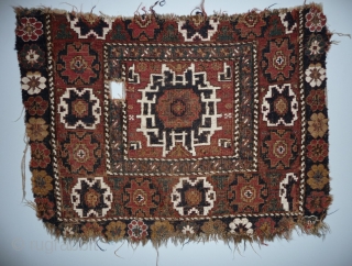 mid 19th c. shasavan bagface fragment, all whites are cotton. 44x 50cm                     