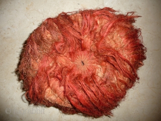 unusual tibetan  hat, wool, silk, emboidered jewel.... tibet, 19th century.                      