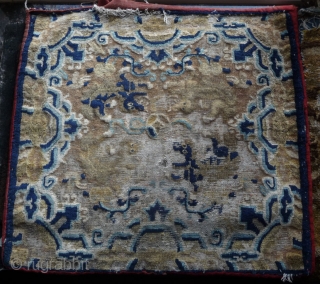 a beautiful 18th century 4 lions ningxia big square. very nicely drawn with a lot of packing knots like on classical carpet to achieve better curves. the pile feels like velvet. super  ...