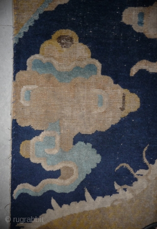 early 18th c. ningxia pillar rug fragment with an exceptional design. this was originally around 5 meters high with probably one of the most beautiffull and powerfull drawing seen in this group  ...