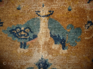 a wonderfull early ningxia throne-back, in fragmentary condition but older than most with nice well aged colors, the goldish background color is seldom seen in this quality as many of these originally  ...