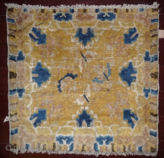 late 18th c, chinese ningxia mat with for butterflies design in the center.                    