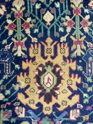 C. 1800 Classic Karabaugh Harshang design rug (41" x 70"), Medium, even pile. Great color range. Fantastic drawing! Fine weave.             