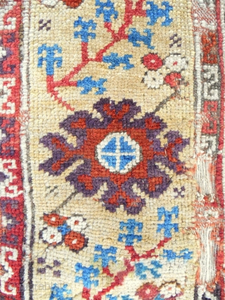 Iconic Sailer unique wide Ladik prayer rug half. Early 18th c. Published in Hali. Conserved and professionally mounted on linen.             