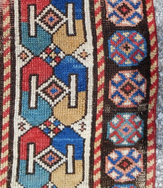 Very colorful South Caucasian rug > c. 1870                         