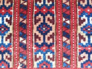 Rare Turkoman bagface (20" x18") Near perfect condition. Circa 1870. All natural dyes.                    