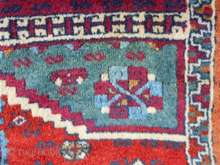 Very fine East Anatolian Kurdish rug with nearly full, silky pile. Stunning color. Good age- circa 1870.                