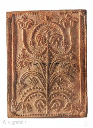 Set of 6 stove tiles, Transylvania, Kalotaszeg region, 1800-1840, 29x21,5cm each, wonderful tree of life drawing full with symbols of fertility and with a flowering tulip on its top showing the mystic  ...