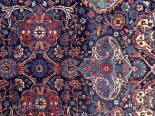 Yazd carpet, Persia, early 20th century, 4x3 m. Except the few worn spots, which can be seen on the pics, it has great, silky, soft pile. Freshly washed, clean & soft. Ready  ...