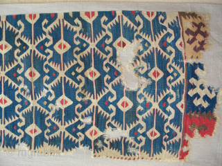 Anatolian kilim fragment, 170 x 67 cms, mounted on linen.
                       